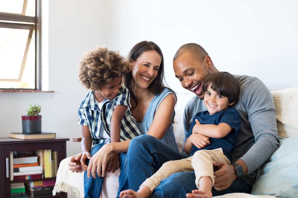 family laughing.